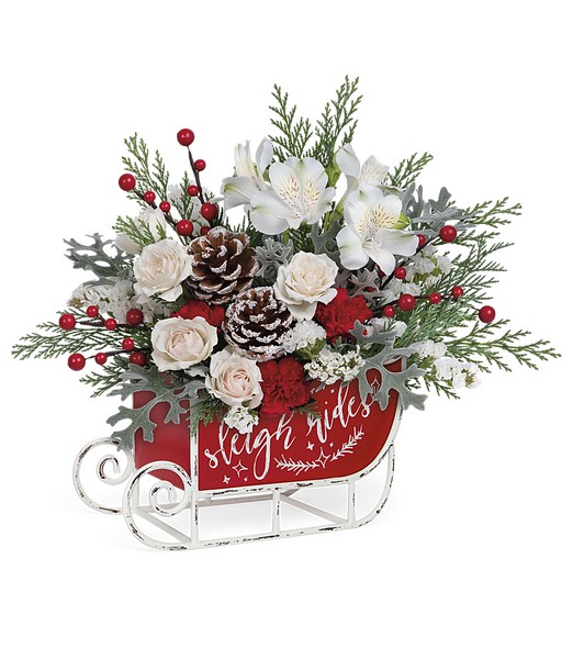 Frosted Sleigh Bouquet from Richardson's Flowers in Medford, NJ
